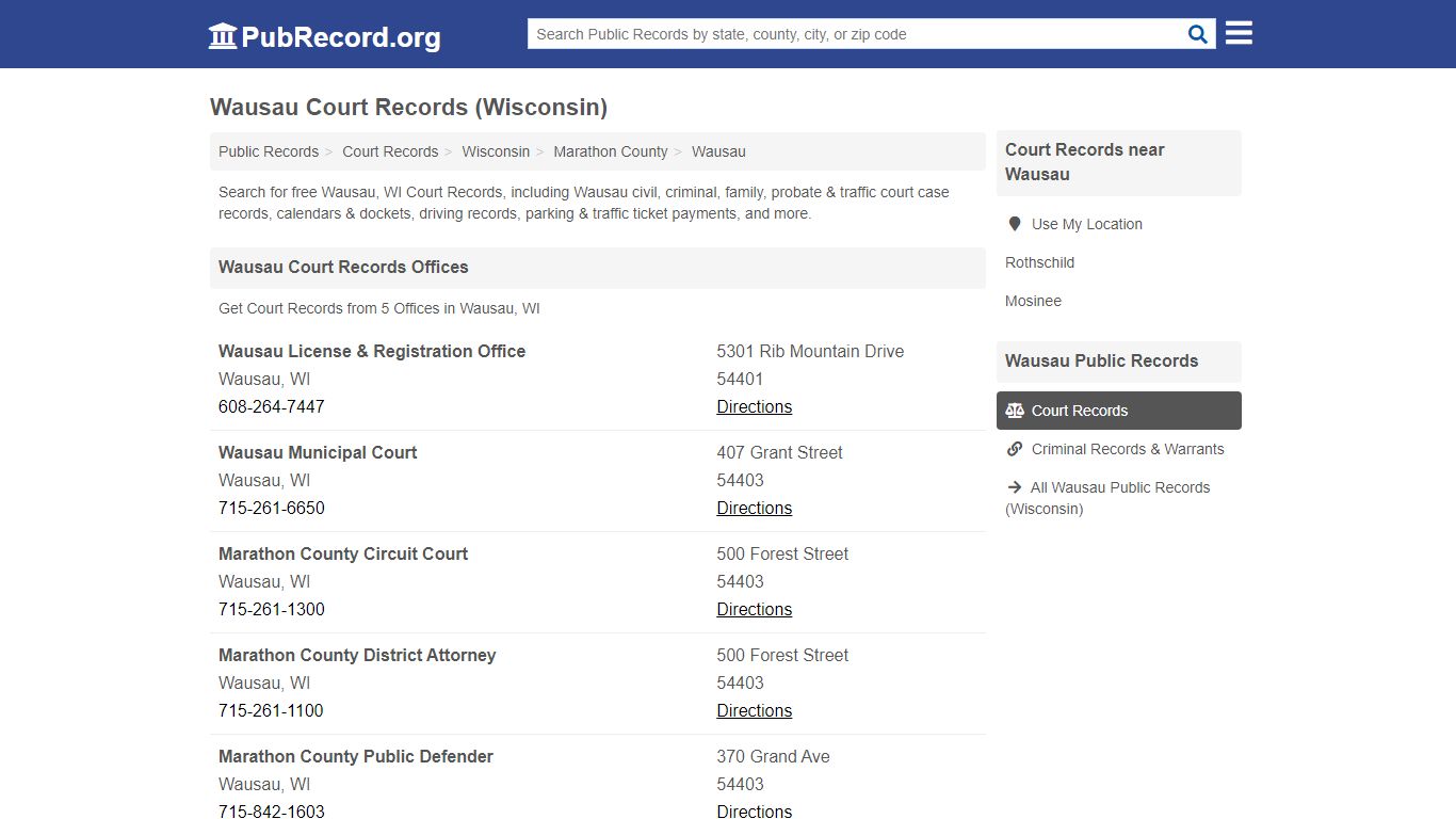 Free Wausau Court Records (Wisconsin Court Records)